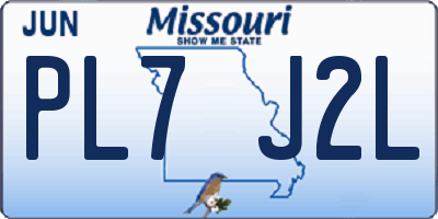 MO license plate PL7J2L