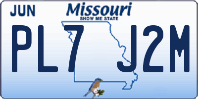 MO license plate PL7J2M