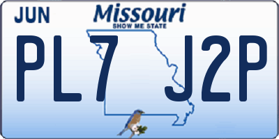 MO license plate PL7J2P