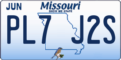 MO license plate PL7J2S
