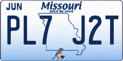 MO license plate PL7J2T