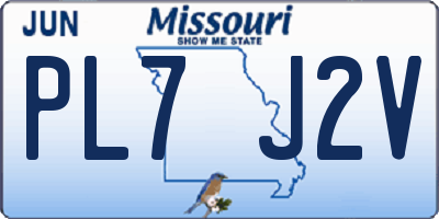 MO license plate PL7J2V