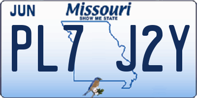 MO license plate PL7J2Y