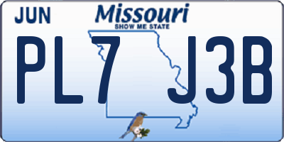 MO license plate PL7J3B