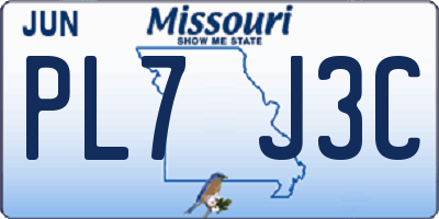 MO license plate PL7J3C