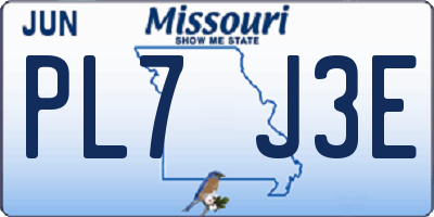 MO license plate PL7J3E