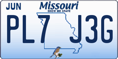 MO license plate PL7J3G