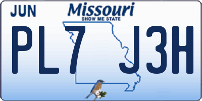MO license plate PL7J3H
