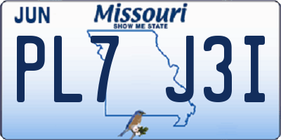 MO license plate PL7J3I
