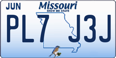 MO license plate PL7J3J