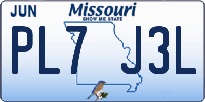 MO license plate PL7J3L