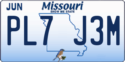 MO license plate PL7J3M