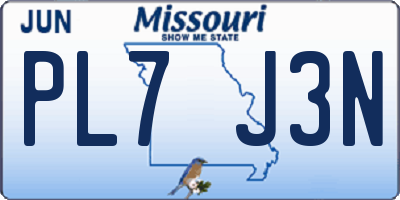 MO license plate PL7J3N
