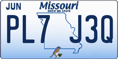 MO license plate PL7J3Q