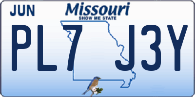 MO license plate PL7J3Y