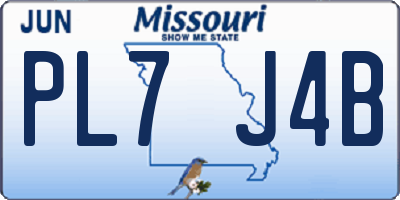 MO license plate PL7J4B