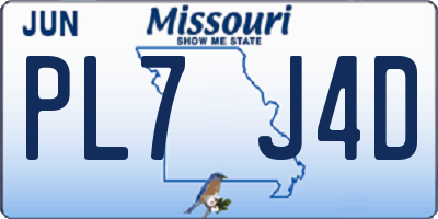 MO license plate PL7J4D