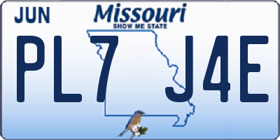 MO license plate PL7J4E