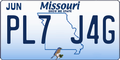 MO license plate PL7J4G