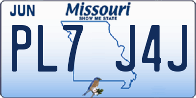MO license plate PL7J4J