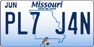 MO license plate PL7J4N
