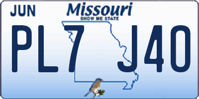 MO license plate PL7J4O
