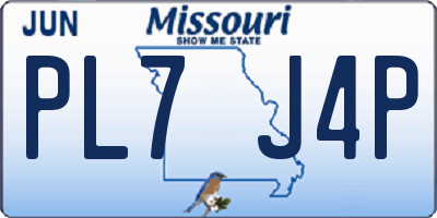 MO license plate PL7J4P