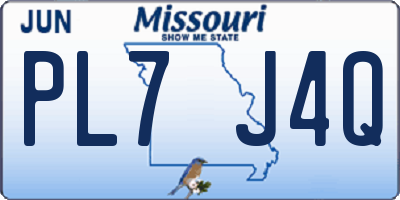 MO license plate PL7J4Q