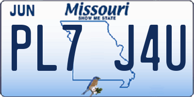 MO license plate PL7J4U
