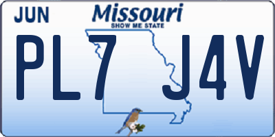 MO license plate PL7J4V