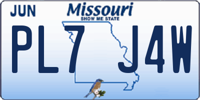 MO license plate PL7J4W