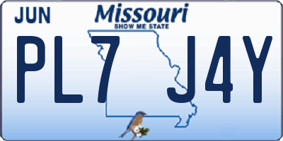 MO license plate PL7J4Y