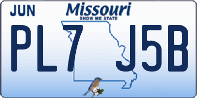 MO license plate PL7J5B
