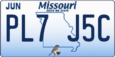 MO license plate PL7J5C