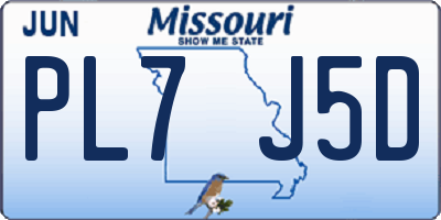 MO license plate PL7J5D