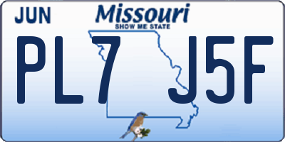 MO license plate PL7J5F