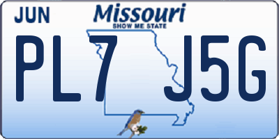 MO license plate PL7J5G