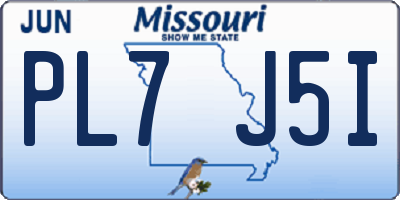 MO license plate PL7J5I