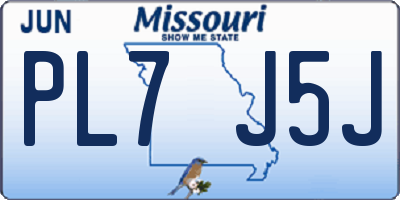 MO license plate PL7J5J