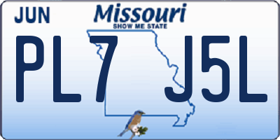 MO license plate PL7J5L