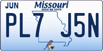 MO license plate PL7J5N