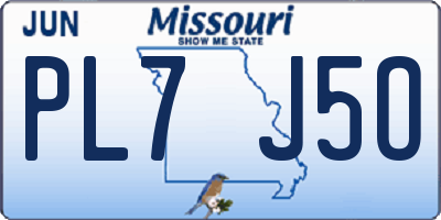 MO license plate PL7J5O