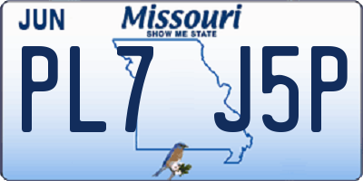 MO license plate PL7J5P