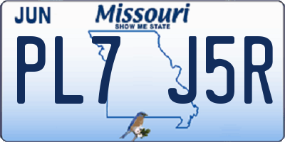 MO license plate PL7J5R