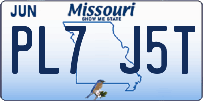 MO license plate PL7J5T