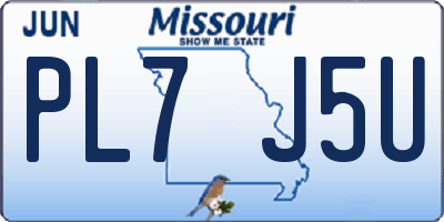 MO license plate PL7J5U