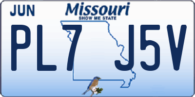 MO license plate PL7J5V