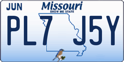 MO license plate PL7J5Y