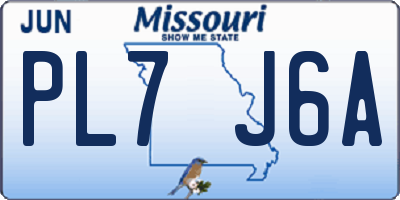 MO license plate PL7J6A