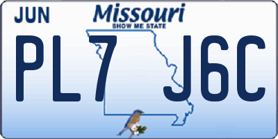 MO license plate PL7J6C